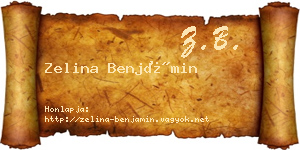 Zelina Benjámin névjegykártya